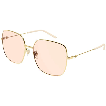 Gucci Women's Sunglasses - Gold Metal Square Full Rim Frame Pink Lens | GG1195SK 002 ,