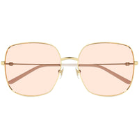 Gucci Women's Sunglasses - Gold Metal Square Full Rim Frame Pink Lens | GG1195SK 002 ,