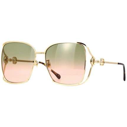 Gucci Women's Sunglasses - Gradient Green Lens Gold Metal Square Frame | GG1020S 001 ,