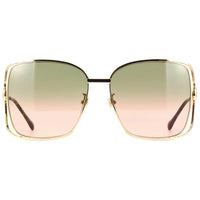 Gucci Women's Sunglasses - Gradient Green Lens Gold Metal Square Frame | GG1020S 001 ,