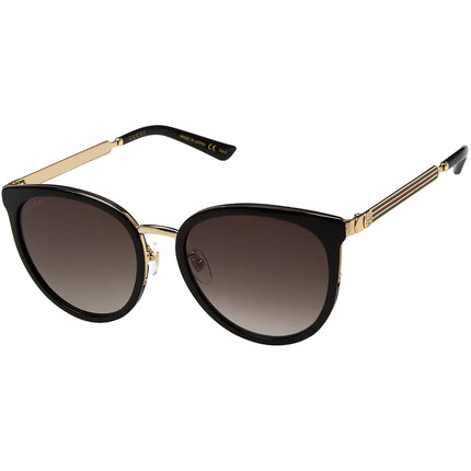 Gucci Women's Sunglasses - Gradient Grey Lens Black and Gold Frame | GG0077SK 001 ,