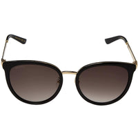 Gucci Women's Sunglasses - Gradient Grey Lens Black and Gold Frame | GG0077SK 001 ,