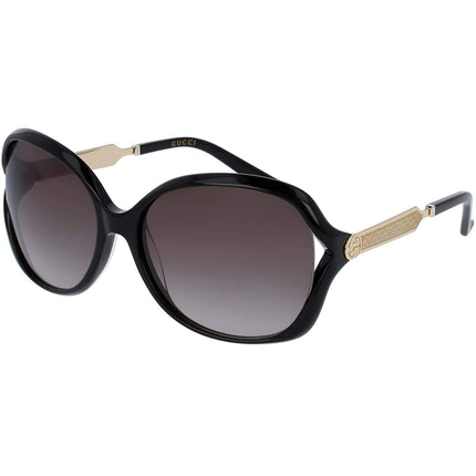 Gucci Women's Sunglasses - Gradient Lens Gold and Black Acetate Frame | GG0076S 002 ,