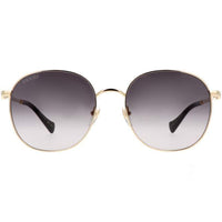 Gucci Women's Sunglasses - Gradient Lens Gold and Black Metal Frame | GG1142S 001 ,
