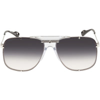 Gucci Women's Sunglasses - Gradient Lens Silver and Black Metal Frame | GG0739S 001 ,