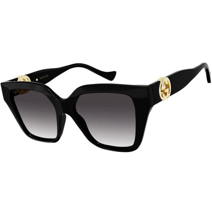 Gucci Women's Sunglasses - Grey Nylon Lens Full Rim Shiny Black Frame | GG1023S 008 ,