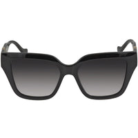 Gucci Women's Sunglasses - Grey Nylon Lens Full Rim Shiny Black Frame | GG1023S 008 ,