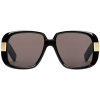 Gucci Women's Sunglasses - Grey Smoke Nylon Lens Black and Gold Frame | GG0318S 005 ,