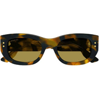 Gucci Women's Sunglasses - Havana Acetate Rectangular Frame Brown Lens | GG1215S 004 ,