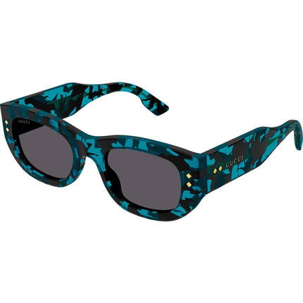 Gucci Women's Sunglasses - Havana Acetate Rectangular Frame Grey Lens | GG1215S 001 ,