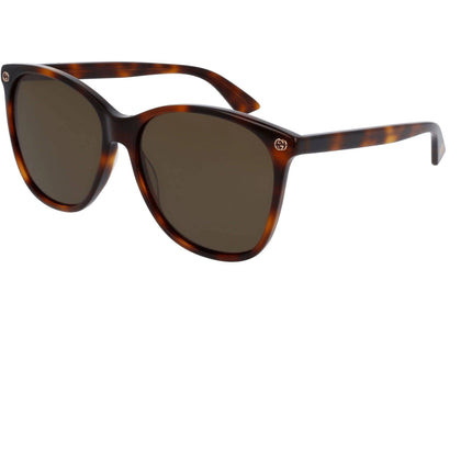 Gucci Women's Sunglasses - Havana Acetate Square Shape Frame Brown Lens | GG0024S 002 ,
