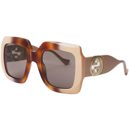 Gucci Women's Sunglasses - Havana and Ivory Square Shape Acetate Frame | GG1022S 003 ,