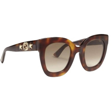Gucci Women's Sunglasses Havana Fixed Nose Pads Full Rim Butterfly Frame | GG0208S 003 ,