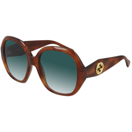 Gucci Women's Sunglasses - Havana Geometric Frame Grey Gradient Lens | GG0796S 003 ,