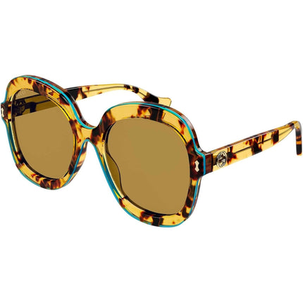 Gucci Women's Sunglasses - Havana Plastic Butterfly Frame Brown Lens | GG1240S 003 ,