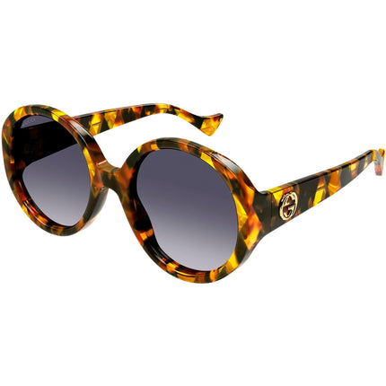 Gucci Women's Sunglasses - Havana Plastic Round Shape Frame Grey Lens | GG1256S 004 ,