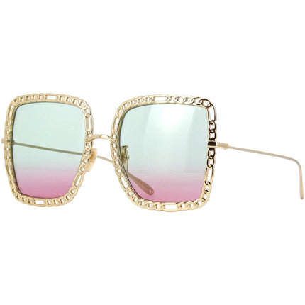 Gucci Women's Sunglasses - Light Blue to Pink Lens Gold Metal Frame | GG1033S 003 ,
