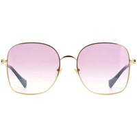 Gucci Women's Sunglasses - Purple Nylon Lens Gold and Blue Metal Frame | GG1143S 003 ,