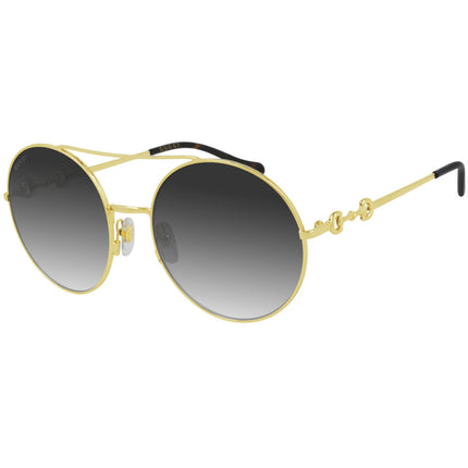 Gucci Women's Sunglasses - Shiny Endura Gold and Havana Pilot Frame | GG0878S 001 ,
