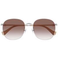 Gucci Women's Sunglasses - Silver Metal Round Shape Frame Pink Lens | GG1142SA 004 ,