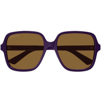 Gucci Women's Sunglasses - Violet Acetate Square Frame Brown Lens | GG1189S 005 ,