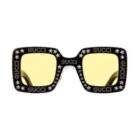 Gucci Women's Sunglasses - Yellow Lens Black and Ivory Square Frame | GG0780S 008 ,