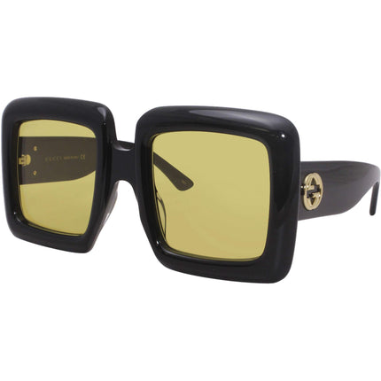 Gucci Women's Sunglasses - Yellow Lens Black Square Shape Acetate Frame | GG0783S 001 ,