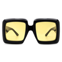 Gucci Women's Sunglasses - Yellow Lens Black Square Shape Acetate Frame | GG0783S 001 ,