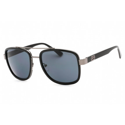 Guess Factory Men's Sunglasses - Full Rim Shiny Black Metal Pilot Frame | GF5091 01A ,