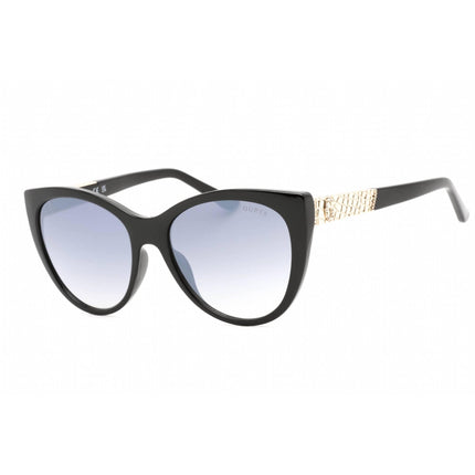 Guess Factory Men's Sunglasses - Full Rim Shiny Black Plastic Cat Eye | GF6069 01B ,