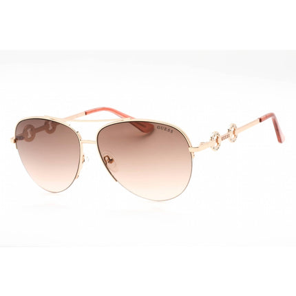 Guess Factory Men's Sunglasses - Full Rim Shiny Rose Gold Metal Aviator | GF6171 28F ,
