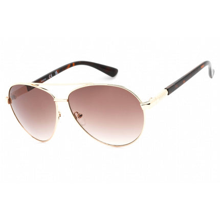 Guess Factory Men's Sunglasses - Gold Aviator Frame Gradient Brown Lens | GF0221 32F ,