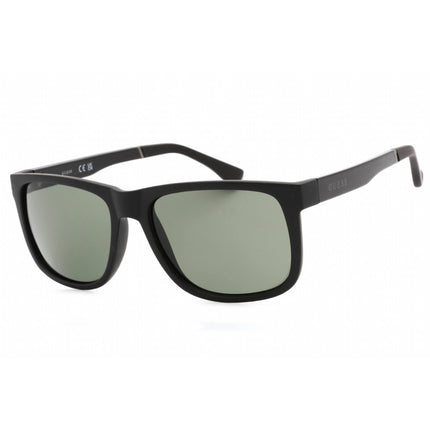 Guess Factory Men's Sunglasses - Matte Black Rectangular Frame Green Lens | GF0234 02N ,