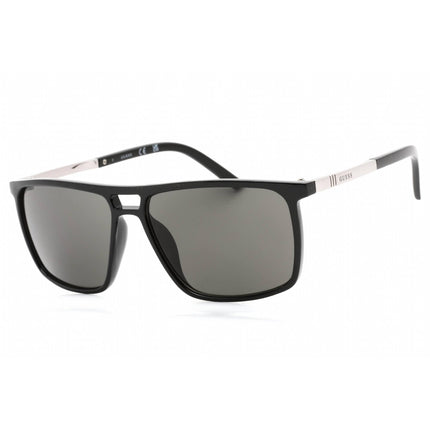 Guess Factory Men's Sunglasses - Shiny Black Rectangular Frame Smoke Lens | GF0236 01A ,