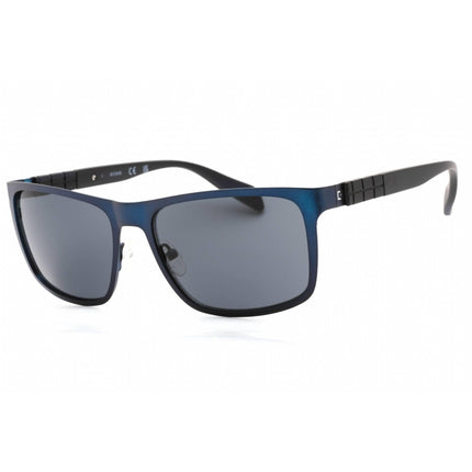 Guess Factory Men's Sunglasses - Shiny Blue Aviator Frame Smoke Lens | GF0169 90A ,