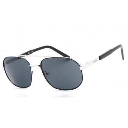 Guess Factory Men's Sunglasses - Shiny Blue Aviator Frame Smoke Lens | GF0250 90A ,