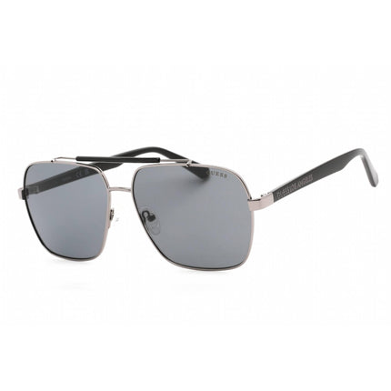 Guess Factory Men's Sunglasses - Shiny Gunmetal Metal Pilot Shape Frame | GF5111 08A ,