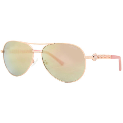 Guess Factory Unisex Sunglasses - Mirrored Lens Shiny Rose Gold Frame | GF6088 28U ,