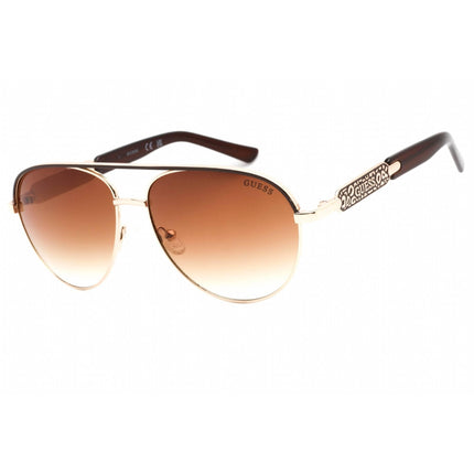 Guess Factory Women's Sunglasses - Gold Aviator Frame Gradient Brown Lens | GF0287 32F ,