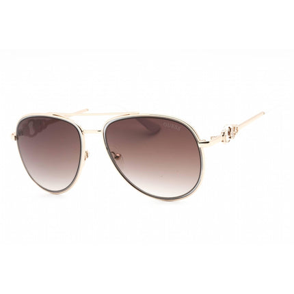 Guess Factory Women's Sunglasses - Gold Aviator Frame Gradient Brown Lens | GF0344 32F ,