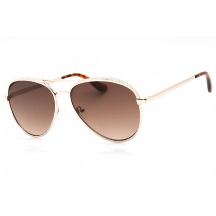Guess Factory Women's Sunglasses - Gold Aviator Frame Gradient Brown Lens | GF0350 32F ,