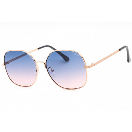 Guess Factory Women's Sunglasses - Gradient Blue Lens Round Metal Frame | GF0385 28W ,