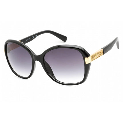 Guess Factory Women's Sunglasses - Shiny Black Frame Gradient Smoke Lens | GF0371 01B ,