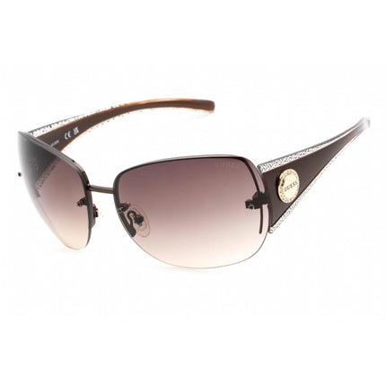 Guess Factory Women's Sunglasses - Shiny Dark Brown Plastic Rectangular | GF6187 48F ,