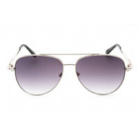 Guess Factory Women's Sunglasses - Shiny Light Nickeltin Aviator Frame | GF0356 10B ,