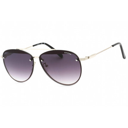 Guess Factory Women's Sunglasses - Shiny Light Nickeltin Aviator Frame | GF0386 10B ,