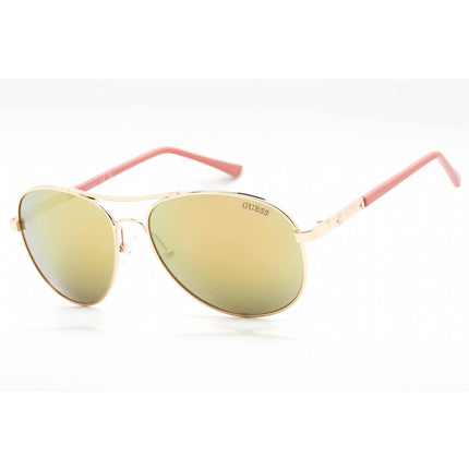 Guess Factory Women's Sunglasses - Shiny Rose Gold Aviator Metal Frame | GF0295 28U ,