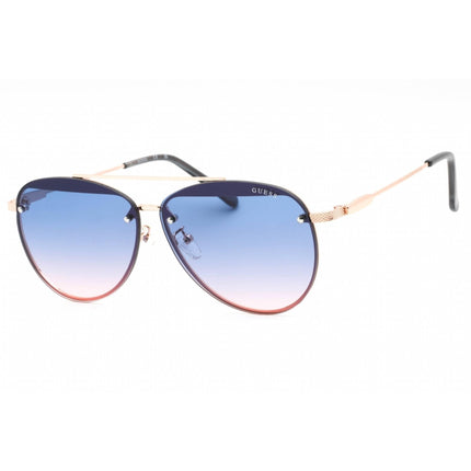 Guess Factory Women's Sunglasses - Shiny Rose Gold Aviator Metal Frame | GF0386 28W ,