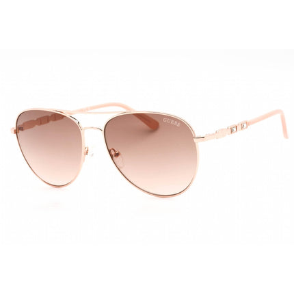 Guess Factory Women's Sunglasses - Shiny Rose Gold Metal Aviator Frame | GF6143 28F ,