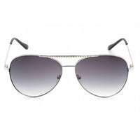 Guess Factory Women's Sunglasses - Silver Aviator Metal Frame Grey Lens | GF0399 01B ,